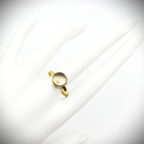 ALEXIS BITTAR Gold Plated Light Brown Lucite Sphere Ring Size 7 - Picture 1 of 5